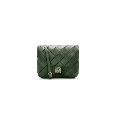 LOEWE PUFFER GOYA PLEATED LEATHER SHOULDER BAG A896P41X14 (23*17*9cm)